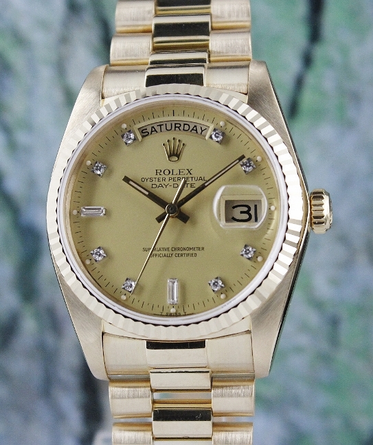 (image for) A ROLEX 18K MEN SIZE 18K YELLOW GOLD OYSTER PERPETUAL DAY-DATE / 18038